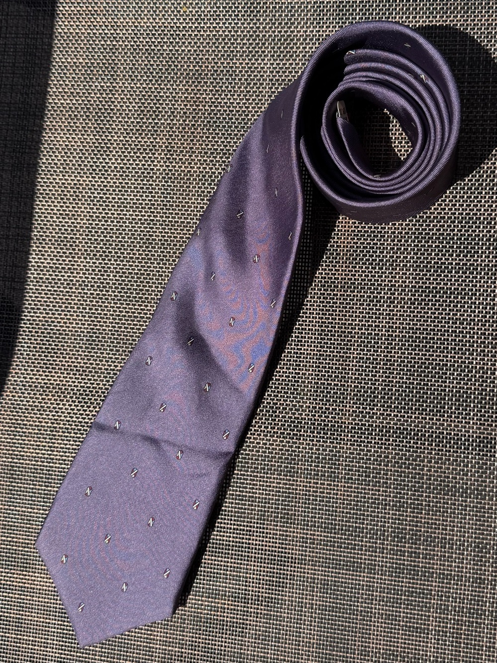 Yves Saint Laurent Neckwear Tie Purple 100% Silk Satin